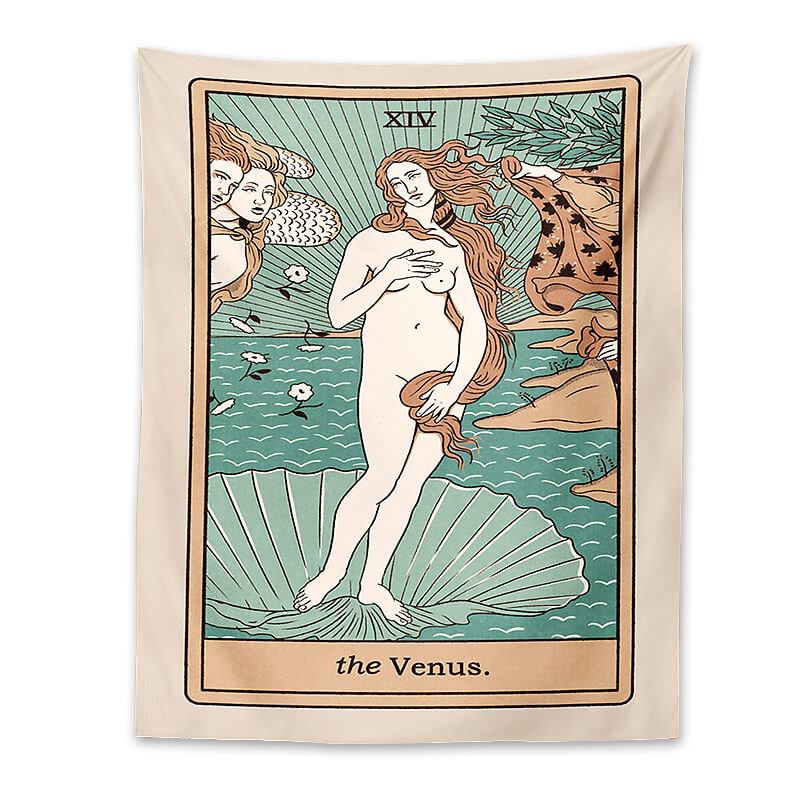 the venus tarot card wall hanging aesthetic tapestry