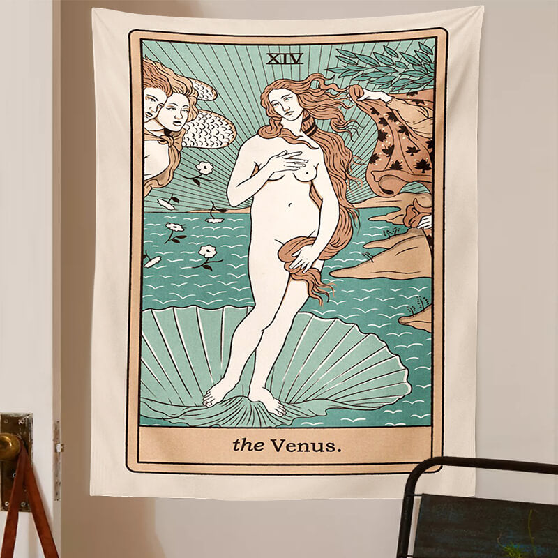 the venus tarot card wall hanging aesthetic tapestry