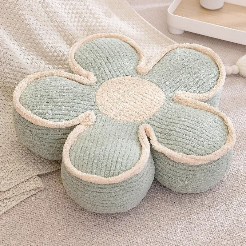 thick plush pastel color flower shaped decorative throw pillow aesthetic room decor roomtery