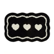 Three Hearts Black & White Tufted Rug