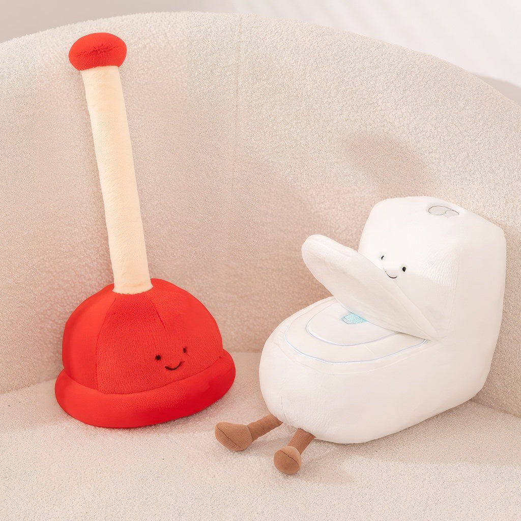 happy red plunger funny and kawaii aesthetic plush toy