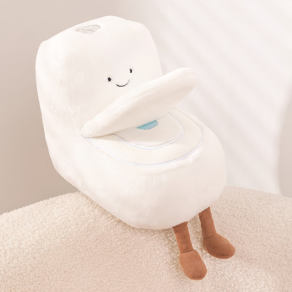 happy toilet plush faux fur aesthetic toy