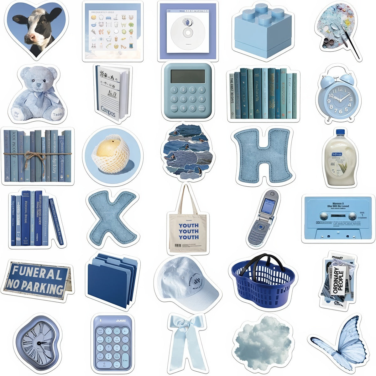 bluecore aesthetic themed sticker pack
