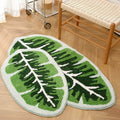 tropical leaves tufted accent rug