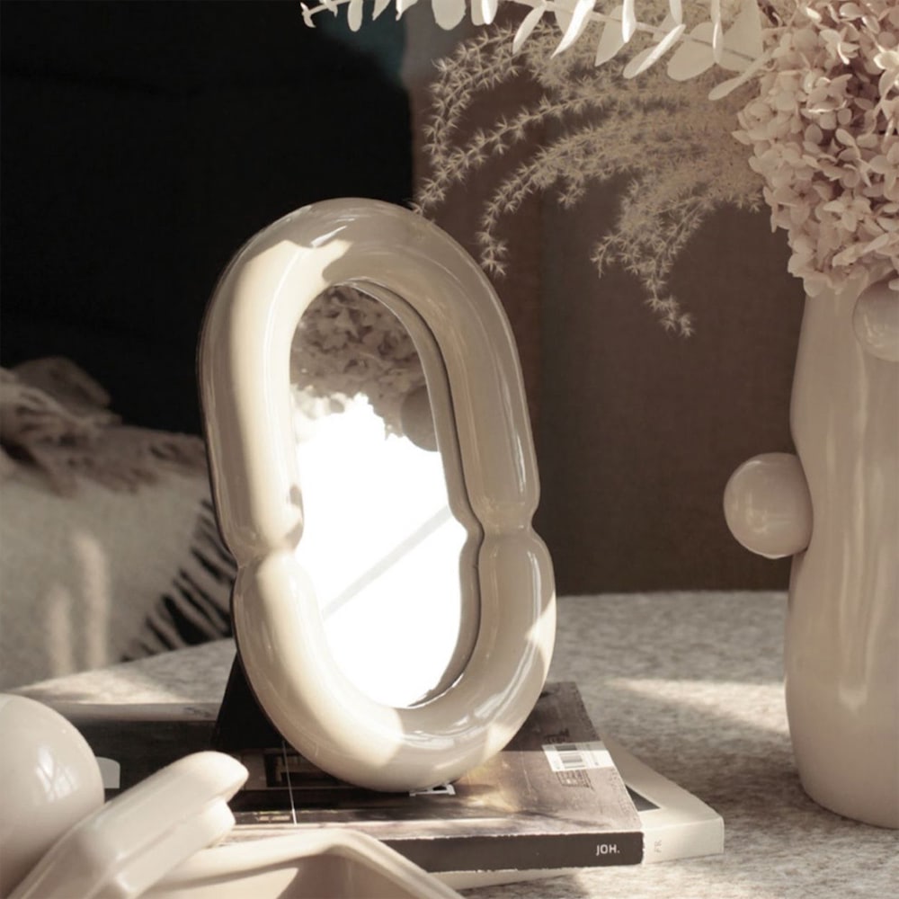 Vanilla Girl Ceramic Makeup Mirror - Shop Online on roomtery