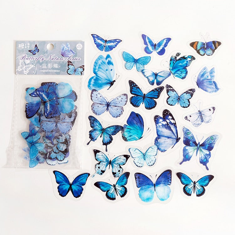 vintage coquette aesthetic 40 pcs pack of butterfly shaped decorative stickers