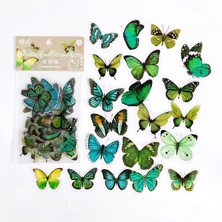 vintage coquette aesthetic 40 pcs pack of butterfly shaped decorative stickers