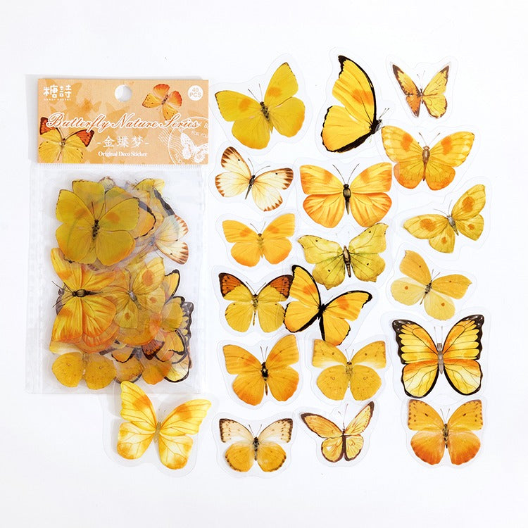 vintage coquette aesthetic 40 pcs pack of butterfly shaped decorative stickers