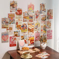 vintage aesthetic mid 50s print of sweets and pies wall collage card set roomtery room decor