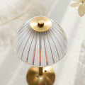 brass metal desk lamp with mushroom shaped lampshade vintage aesthetic room decor roomtery