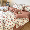 vintage coquette red roses with bears print bedding duvet cover set roomtery