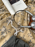 golden floral print cottagecore aesthetic bedding duvet cover set