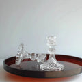 vintage crystal glass candleholder set roomtery