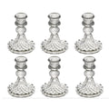 vintage crystal glass candleholder set roomtery