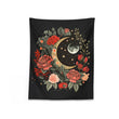 Vintage Gold Moon in Roses Tapestry