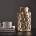 hanging glass jar with jute rope cross cottagecore aesthetic room decor roomtery