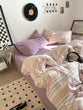 Vintage Pastel Pink Stripes Bedding Set