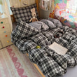 Black & Brown Plaid Bedding Set