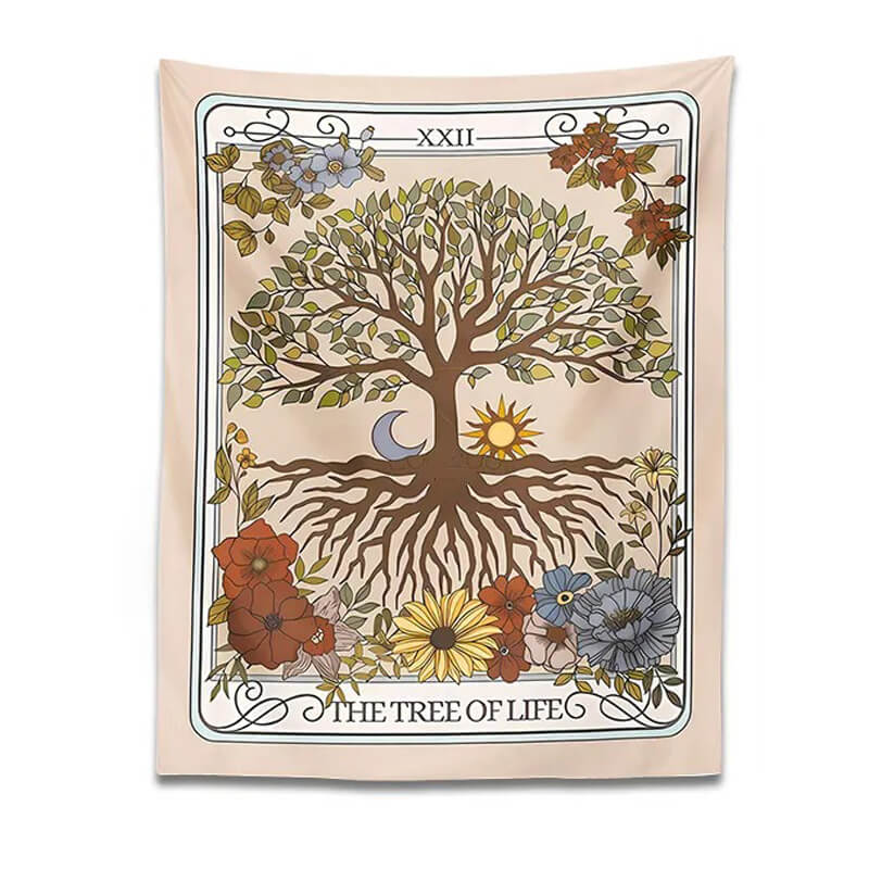 vintage aesthetic tree of life tarot wall hanging tapestry roomtery
