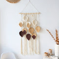 wall hanging macrame leaf shaped fringe boho aesthetic room decor roomtery