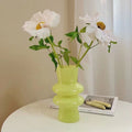 vintage wavy shaped glass flower vase aesthetic decor roomtery