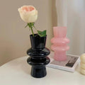 vintage wavy shaped glass flower vase aesthetic decor roomtery