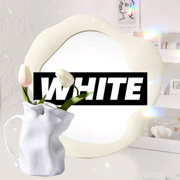 white color themed aesthetic room decor roomtery