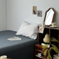 white minimalist grid check print aesthetic duvet cover bedding set