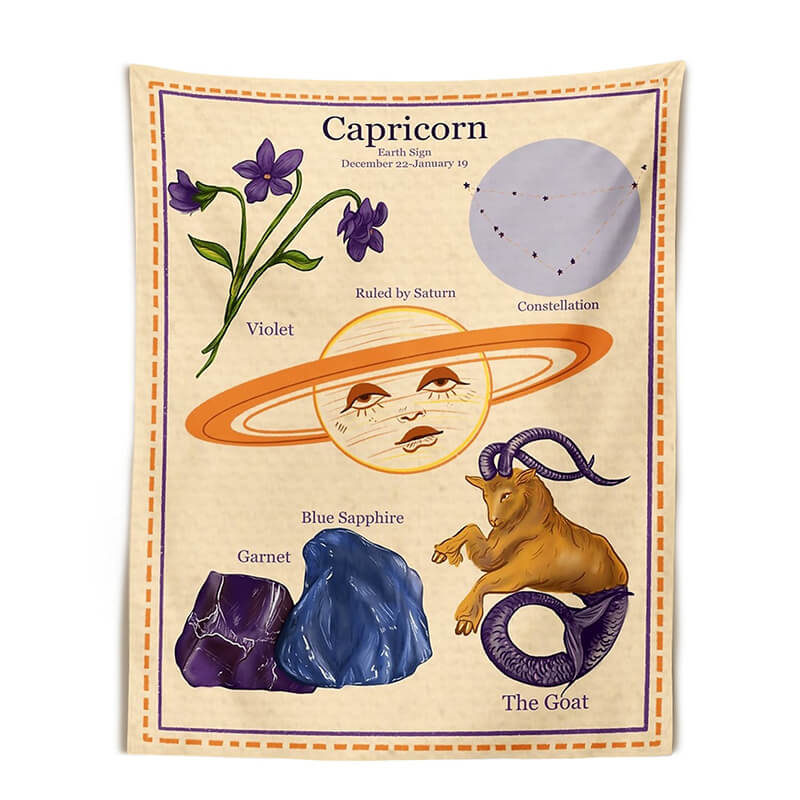 zodiac signs attributes wall hanging aesthetic tapestry roomtery