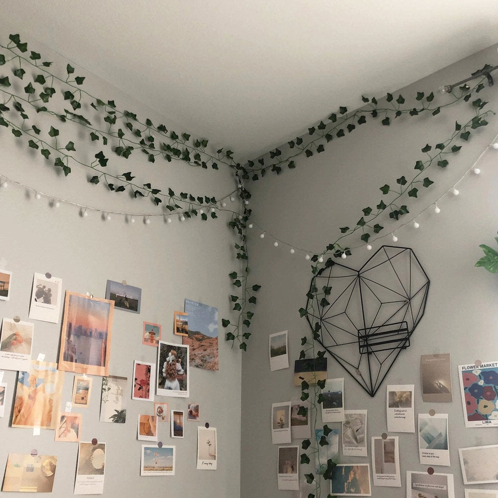 fake vines artificial ivy leaves aesthetic room wall decor 