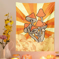 orange mushrooms growing out of clouds indie room aesthetic tapestry roomtery