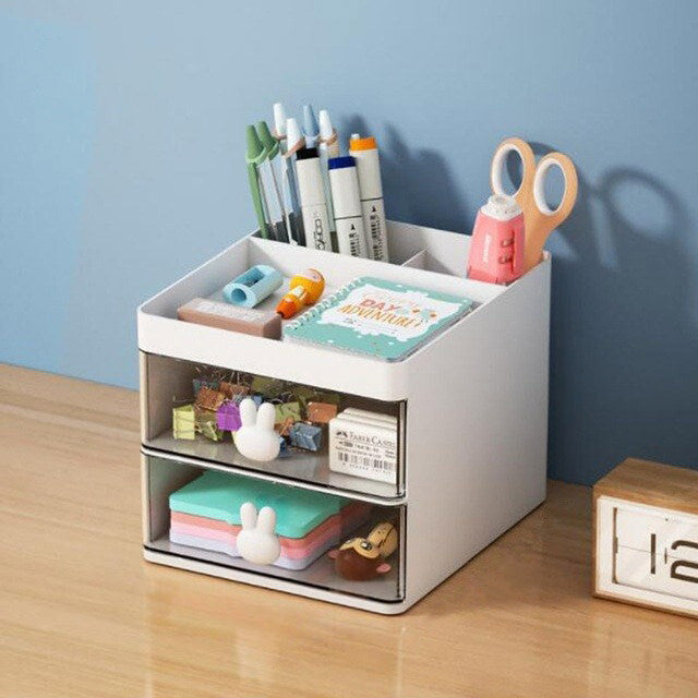 White Desktop Shelf Organizer  Aesthetic Room Desk Decor - roomtery