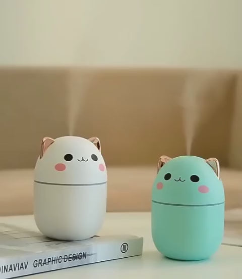 Kawaii Cat Mini Desktop Humidifier | Kawaii Aesthetic Room Desk Decor