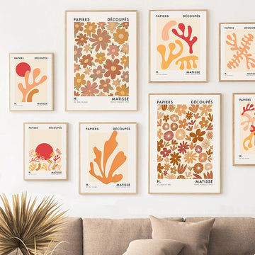 Orange Abstract Cut Outs Canvas Posters