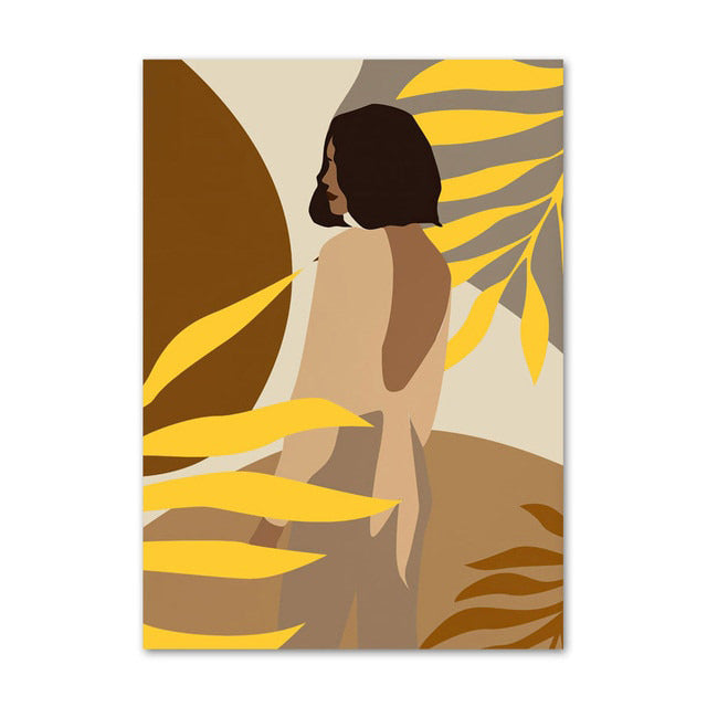 boho aesthetic women with sunflowers wall art illustrations gallery wall aesthetic posters roomtery