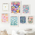 colorful abstract flower market vintage nordic aesthetic posters roomtery