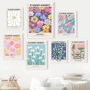 Pastel Brown Flowers Canvas Posters - Shop Online on roomtery