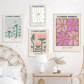 colorful abstract flower market vintage nordic aesthetic posters canvas wall art roomtery