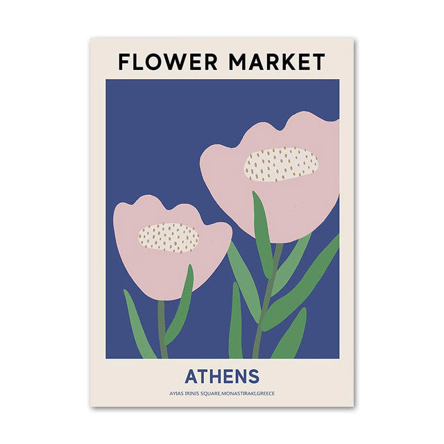 Vintage Flower Market Canvas Posters Shop Online on roomtery