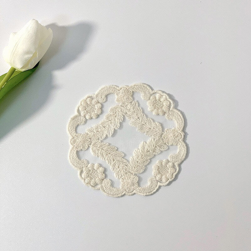 coquette aesthetic doily desk decor lace coaster roomtery