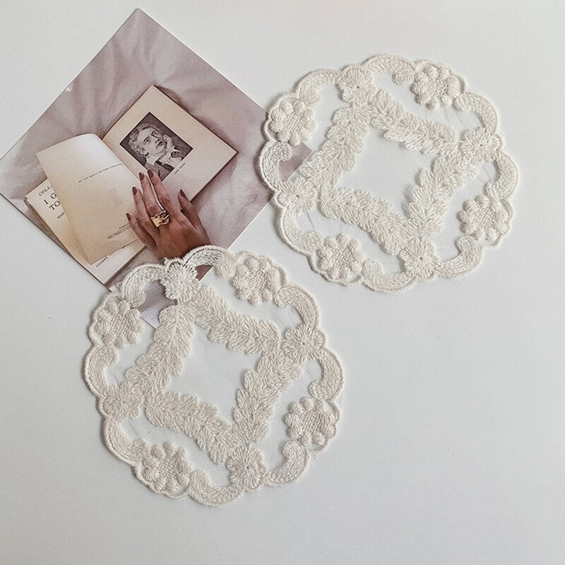 coquette aesthetic doily desk decor lace coaster roomtery