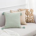linen leaves embroidery aesthetic cushion cover roomtery