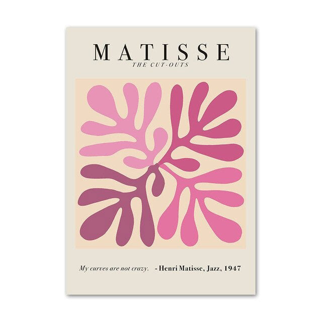 matisse cut outs art purple pink wall art canvas prints hanging decor aesthetic posters roomtery