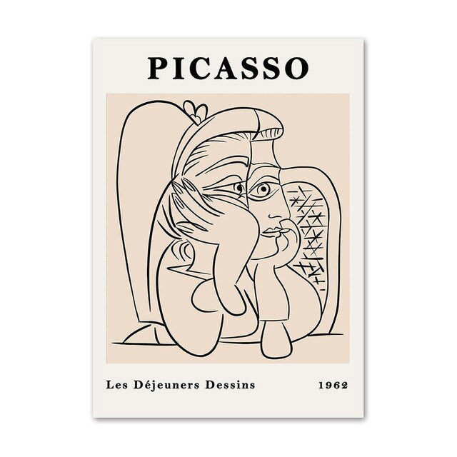 Picasso Outline Canvas Posters - Shop Online on