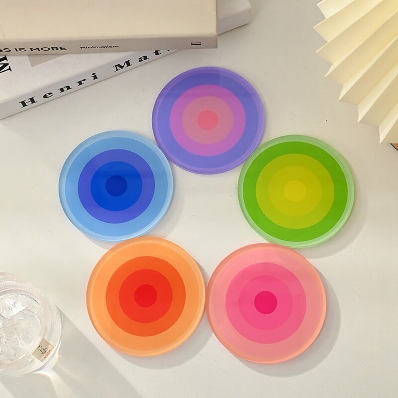 Round Gradient Acrylic Coaster - Shop Online on roomtery