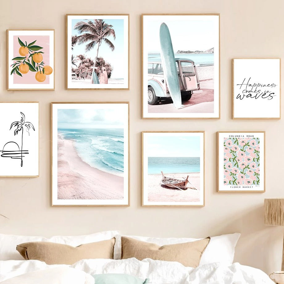 coconut girl aesthetic tropical beach pastel boho canvas aesthetic poster roomtery