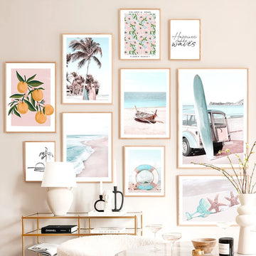 coconut girl aesthetic tropical beach pastel boho canvas aesthetic poster roomtery