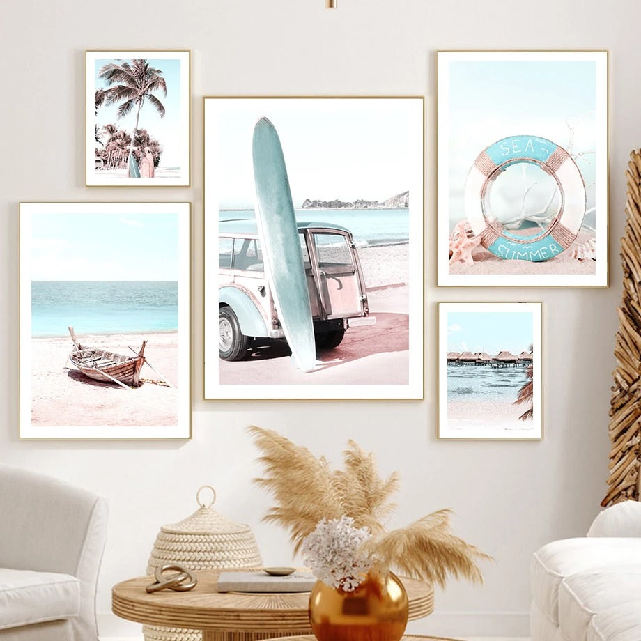 Pastel Beach Canvas Posters Shop Online on roomtery