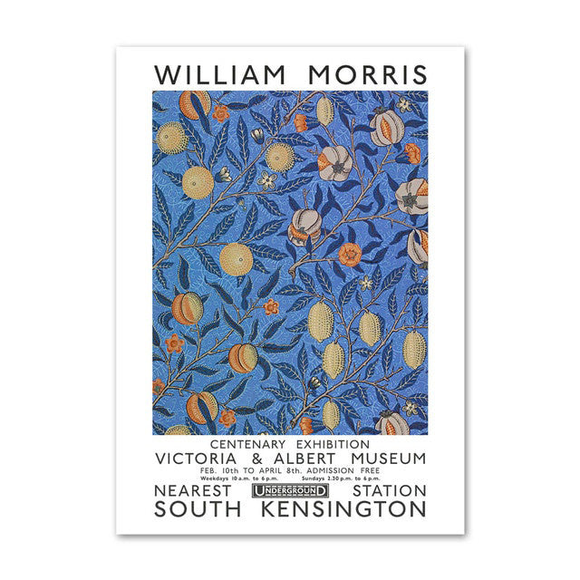 william morris blue floral wall art canvas nordic posters painting aesthetic posters prints roomtery