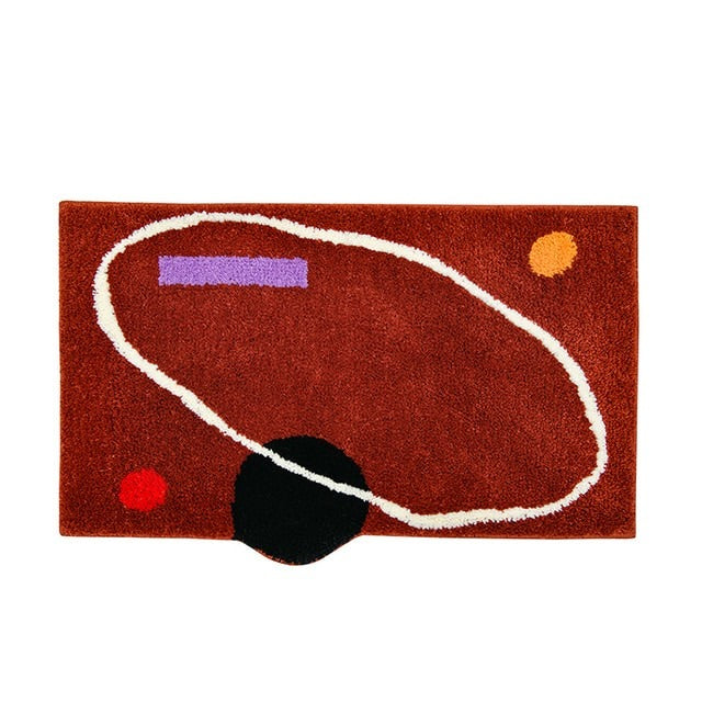 abstract shapes matisse cut outs fluffy accent rug roomtery